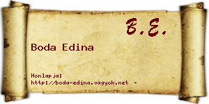 Boda Edina névjegykártya